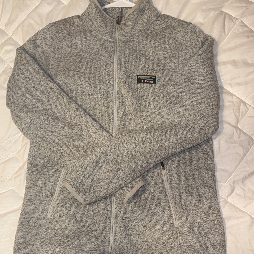 L.L. Bean Heather Gray Zip-Up Sweater